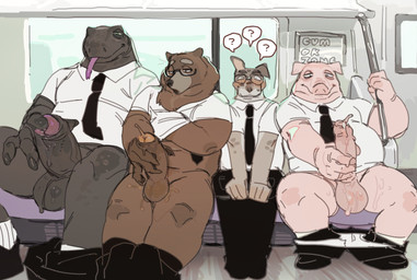 anthro balls big_balls big_penis biped blush bodily_fluids casual_masturbatio...
