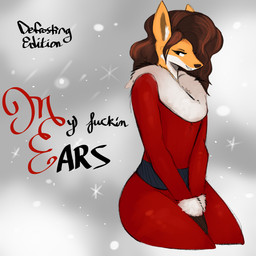 anthro brown_hair christmas_clothing clothing female fur hair holidays multic...