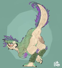 anus bestiality biped bipedal_feral blush butt claws digitigrade disembodied_...