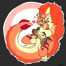 affectionate anthro blush boyfriend/girlfriend caring cuddling daww duo ear_p...
