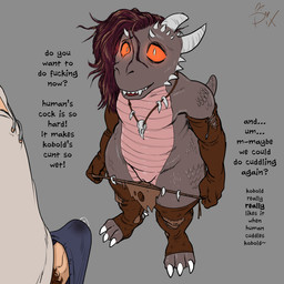 anthro armwear aroused bodily_fluids bottomwear bottomwear_pull brown_hair cl...
