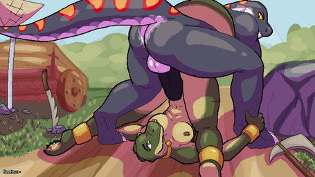 after_fight anthro anthro_penetrated balls blush bodily_fluids breasts cum cu...