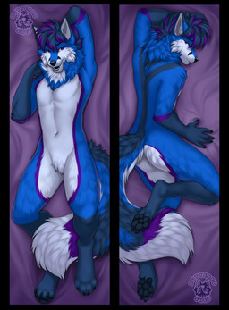 anthro blue_body blue_fur dakimakura fluffy fluffy_tail fur looking_at_viewer...