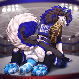 animal_genitalia animal_penis ankle_wraps anthro anus balls blue_anus blue_ey...
