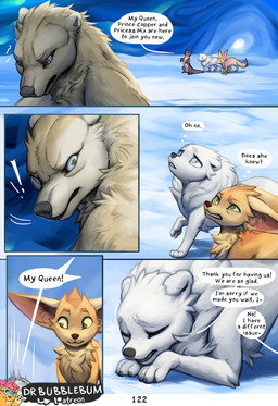 big_ears black_nose blue_eyes bowing brown_nose claws feral green_eyes text c...