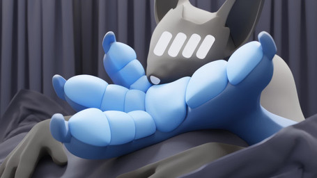 4_fingers 4_toes anthro claws duo feet fingers foot_fetish foot_focus foot_gr...