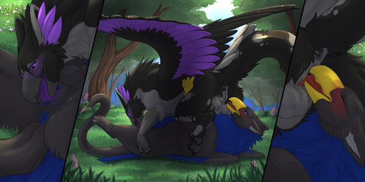 69_position anus balls black_body black_fur blue_anus blue_body blue_eyes blu...