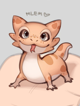 ambiguous_gender blep closed_smile daww duo female feral forked_tongue grey_b...