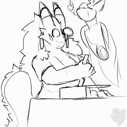 affectionate anthro baking big_breasts bodily_fluids boyfriend/girlfriend bre...