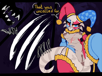 anthro anus assisted_exposure belly blue_eyes bodily_fluids bodypaint clothin...