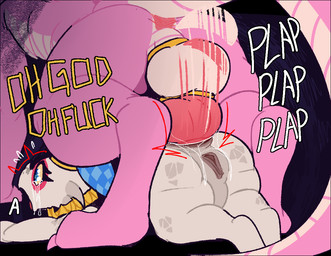 accessory anal anal_fluids anal_penetration angry angry_sex anthro anthro_pen...