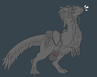 balls big_balls darkened_balls darkened_genitalia darkened_penis feathers fer...