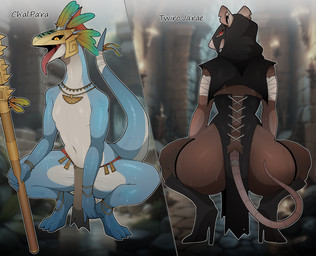 ambiguous_gender anthro blue_body bodily_fluids boots bottomwear breasts butt...