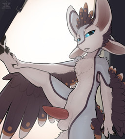 3_fingers 4_ears 4_toes animal_genitalia anthro balls biped black_body black_...