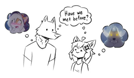 ambiguous_gender anthro black_nose blush clothed clothed_anthro clothing dips...