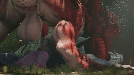 2_penises anal anal_penetration animal_genitalia animal_penis anus balls butt...