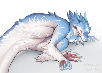 claws feral fur horn male paws simple_background solo naughty_derg mythology ...