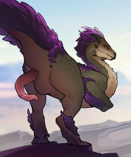 animal_genitalia ankle_tuft beak biped bipedal_feral butt cheek_spikes claws ...