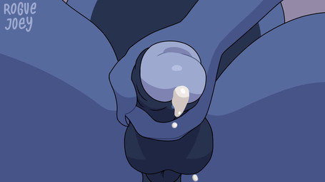 anthro anus balls blue_body bodily_fluids cum cumshot ejaculation erection fo...