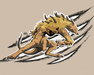 action_pose animal_genitalia arm_tuft balls claws digitigrade eyeless feral g...