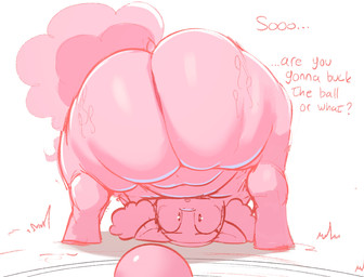 belly big_belly big_butt butt dialogue eyelashes female feral hair huge_butt ...