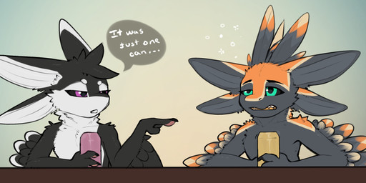 3_fingers 4_ears alcohol ambiguous/ambiguous ambiguous_gender anthro bar bar_...