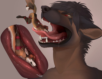anthro anthro_pred anthro_prey arms_tied bdsm black_body black_fur black_hair...