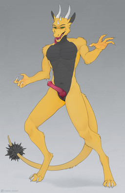 animal_genitalia anthro claws erection featureless_chest genital_slit genital...