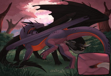 anus black_body bodily_fluids claws cunnilingus cutaway duo eyes_closed femal...