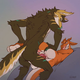 2_horns anal anal_penetration anthro anthro_on_anthro anthro_penetrated anthr...