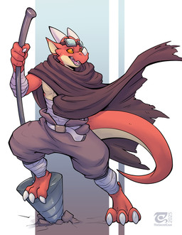 3_toes 4_fingers anthro biped bottomwear claws clothed clothed_anthro clothed...
