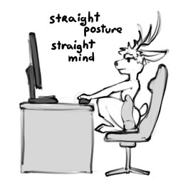 anal anal_penetration anthro antlers bent_legs chair computer computer_monito...