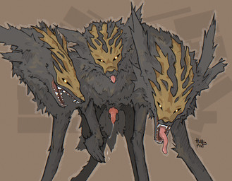 3_heads 4_ears 6_legs anatomically_correct anatomically_correct_genitalia ani...