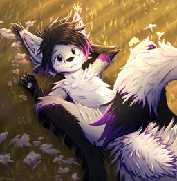 5_fingers anthro arm_markings black_body black_fur black_hair convenient_cens...