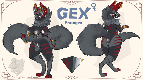 anthro anus butt ear_piercing female genitals glowing glowing_eyes glowing_ge...