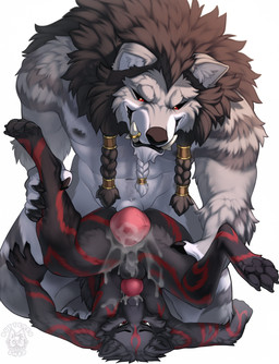 abs anal anal_penetration animal_genitalia anthro anthro_on_anthro anthro_pen...