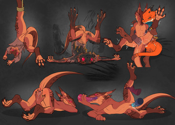4_fingers anthro anthro_penetrated anus arms_tied ass_up assisted_sex blush b...