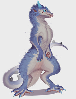 claws feral male pawpads pupils slit_pupils solo spiked_tail spikes spikes_(a...