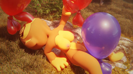anthro anthro_penetrated balloon balloon_fetish balls breasts brown_body doub...
