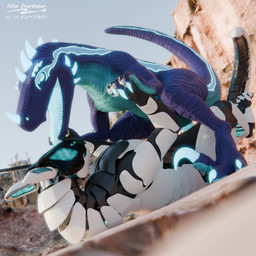 blue_body claws duo feet female female_penetrated feral genitals glowing glow...