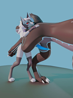 animal_genitalia anthro anthro_on_feral anus bestiality blush bodily_fluids b...