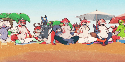 3_toes absolutely_everyone anthro anthro_on_anthro anthro_penetrated anthro_p...