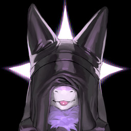 ambiguous_gender anthro aura aureola black_background black_clothing blep che...