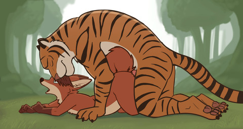 all_fours anal anal_fluids anal_penetration anthro anthro_on_anthro anthro_pe...