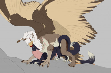 claws duo feral from_behind_position genitals kissing male male/male penis se...