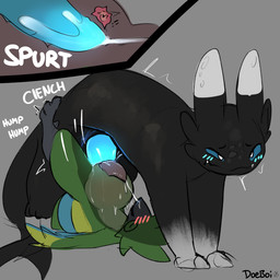 abdominal_bulge anal anthro anthro_on_feral anthro_penetrated bestiality blac...
