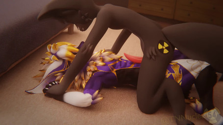 anal anal_penetration animal_genitalia anthro cowgirl_position duo erection f...