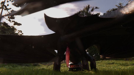 animal_genitalia anus black_body black_scales butt cloud detailed_background ...