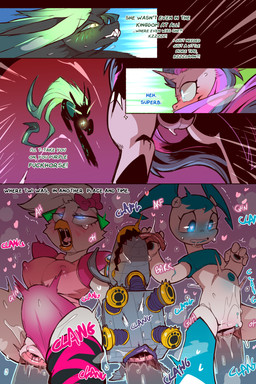 abdominal_bulge animal_genitalia animal_vulva anthro balls beak biped blush b...