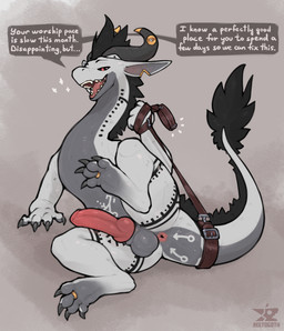 2_horns 4_fingers 4_toes accessory animal_genitalia animal_penis anthro anus ...